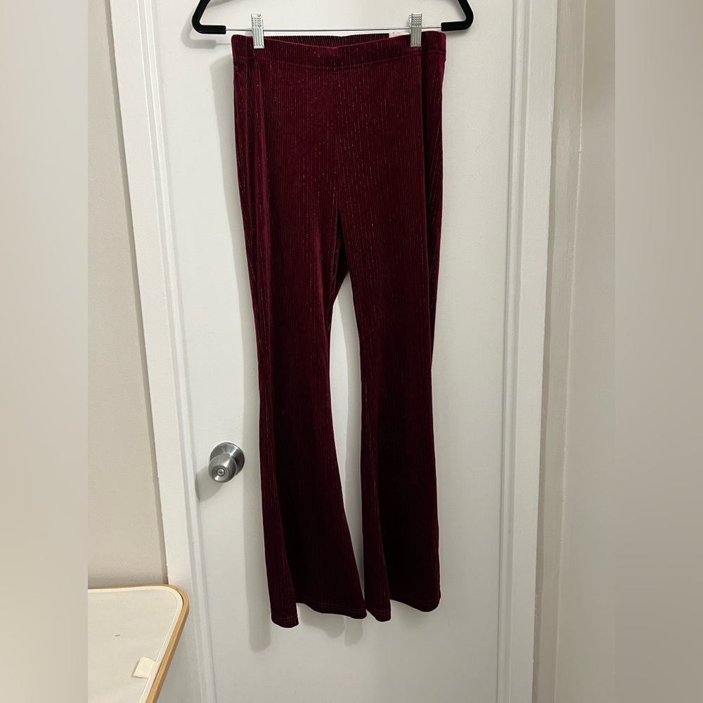 American Eagle Outfitters Deep Red Flare Pants